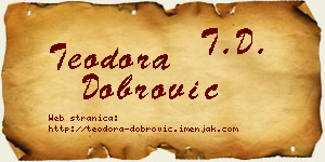 Teodora Dobrović vizit kartica